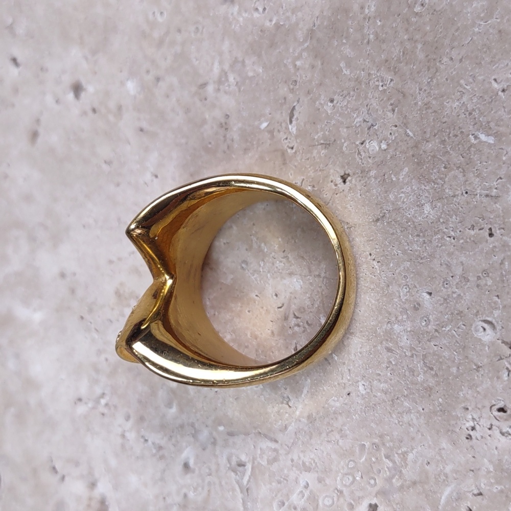 Rustic Cuff Gold Folded Band Ring - Picture 4 of 7
